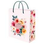 Optima Пакет подарочный с глянц.лам. 18х23x8 см (M) Весенние цветы, 128 г (собс.разр.) ППК-9312