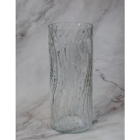 1158 ЯСЛО-01 Ваза из стекла текстурная большая h35, d15 см