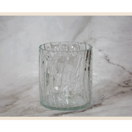 1160 ЯСЛО-03 Ваза текстурная из стекла малая h15, d15 см