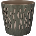 Горшок для цветов InGreen Ветер D340мм/20 л с дренажной вставкой 18,7л антрацит