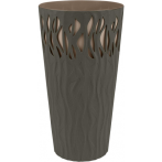 Горшок для цветов InGreen Ветер D340мм/40 л с дренажной вставкой 18,7л антрацит