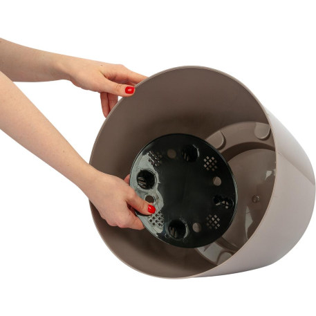 Горшок для цветов InGreen Ветер D340мм/40 л с дренажной вставкой 18,7л антрацит