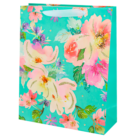 Dream cards Пакет подар. с мат.лам.и глит.18*23*10см(M), Цветы на ветру, 210г ППК-3687