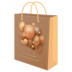 Optima Пакет подарочный с глянц.лам. 18х23x8 см (M) Нюдовые шары, 128 г (собс.разр.) ППК-9291