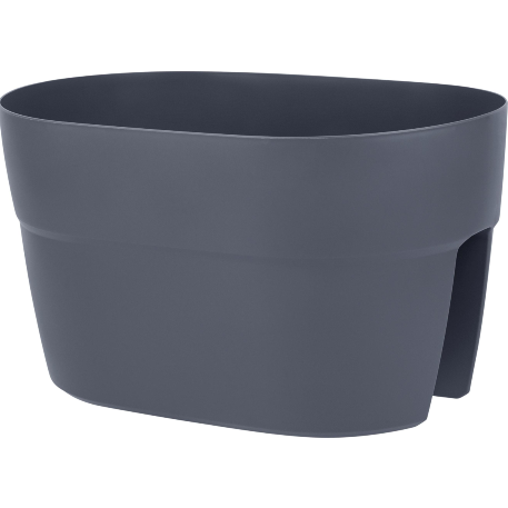 Ящик балконный на перила InGreen Флора, двусторонний, 40см, 12л, фиксаторы, вулканический серый