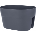 Ящик балконный на перила InGreen Флора, двусторонний, 40см, 12л, фиксаторы, вулканический серый