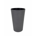 Кашпо для цветов "Ирис" большое 28л с вкладышем, цвет графит, Ø30 см; выс.58 см