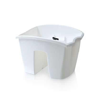 DCRO240-S449 Балконный ящик на перила Кроун 27,8*24,2, h20см 7л белый