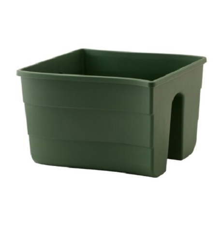 2488-079 Балконный ящик на перила Вейв 29,5*28,5 выс.20см 11л зеленый (malachite)