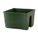 2488-079 Балконный ящик на перила Вейв 29,5*28,5 выс.20см 11л зеленый (malachite)