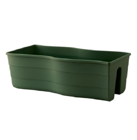 2489-079 Балконный ящик на перила Вейв 58,5*29,5 выс.20см 22л зеленый (malachite)