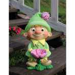 Ф330 Садовая фигура "Цветочный гном Лютик" 20*20*41 см
