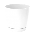 0741-011 Кашпо Тоскана с прикрепленным поддоном Ø13, выс.12,5см 1,6л белый (white)
