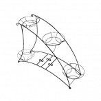 Подставка напольная Дуга на 4 цв 64*110*27см
