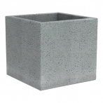 240 Кашпо пластик. квадрат. C-Cube Stony Grey 40*40 h33см 44л. серый камень (ш/к 8232)