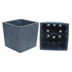 КВ20-12 Квадро Антрацит пласт.горш. с вкладкой d20 h20см 6,6л