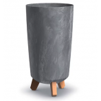 DGTL240E-425U Ваза-кашпо на ножках GRACIA TUBUS SLIM BETON EFFECT d24, h44.5см темно-серый (marengo)